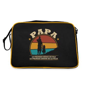 Papa: le premier héros du fils - Sac Retro - noir/or - Dos