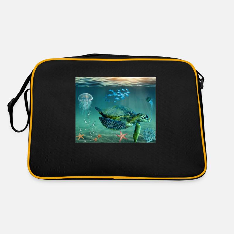Schildkröte Meer Geschenk Geschenkidee Retro Tasche