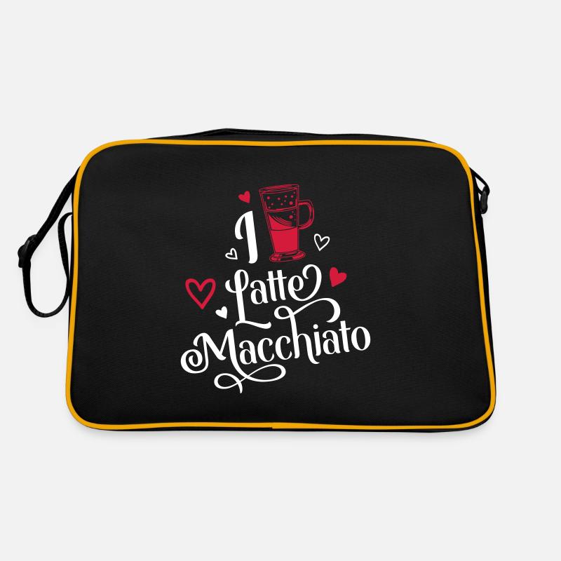 Ich Liebe Latte Macchiato Kaffee Herz Retro Tasche