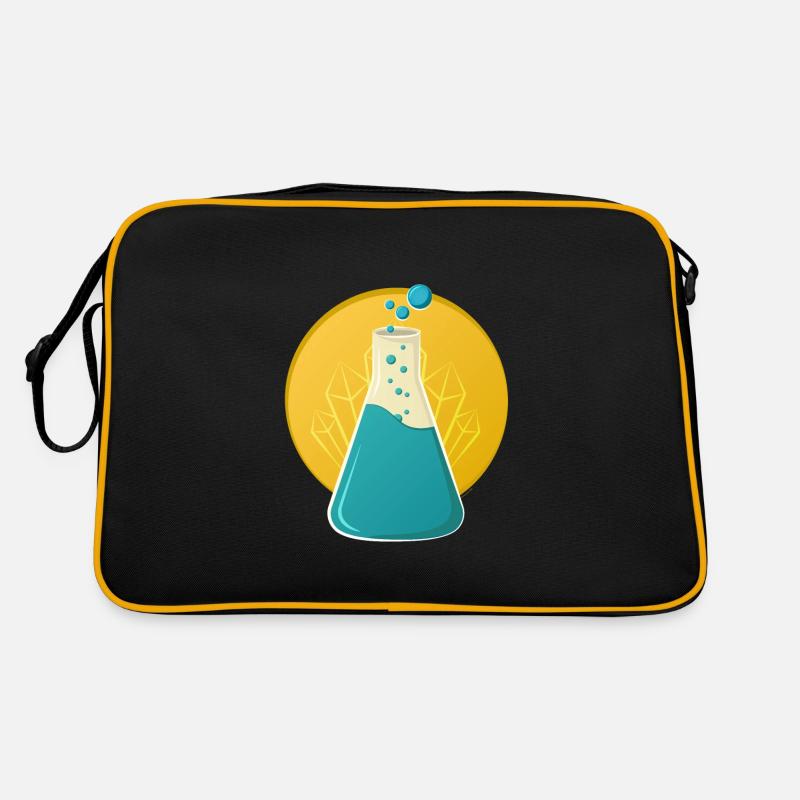 Blauer Himmel - Retro Tasche - Schwarz/Gold