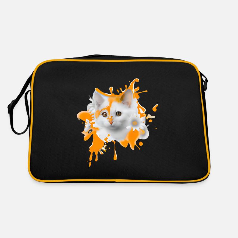 Chat fleuri Sac Retro