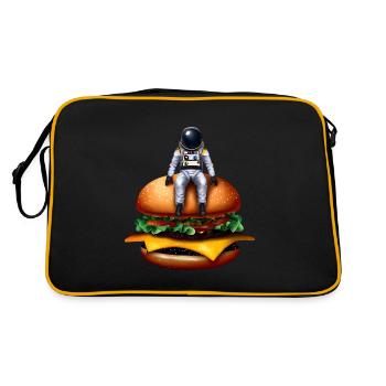 Space Astronaut Cheeseburger - Retro Bag - black/gold - Back