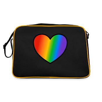 Drapeau de la fierté en forme de cœur - Sac Retro - noir/or - Dos