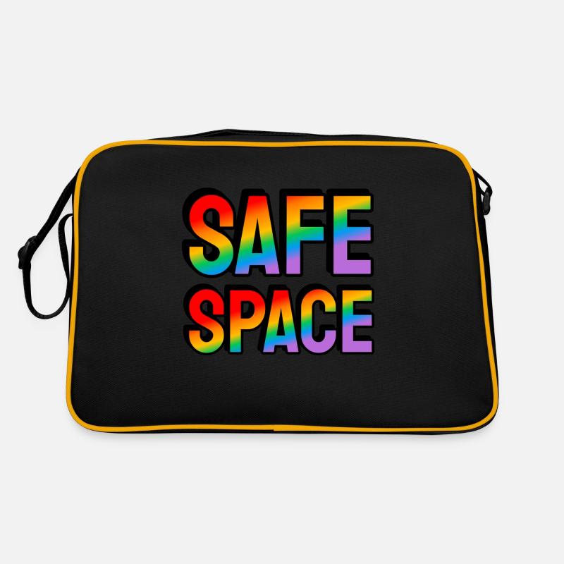 Safe space arc-en-ciel texte Mois de la fierté LGBT Sac Retro