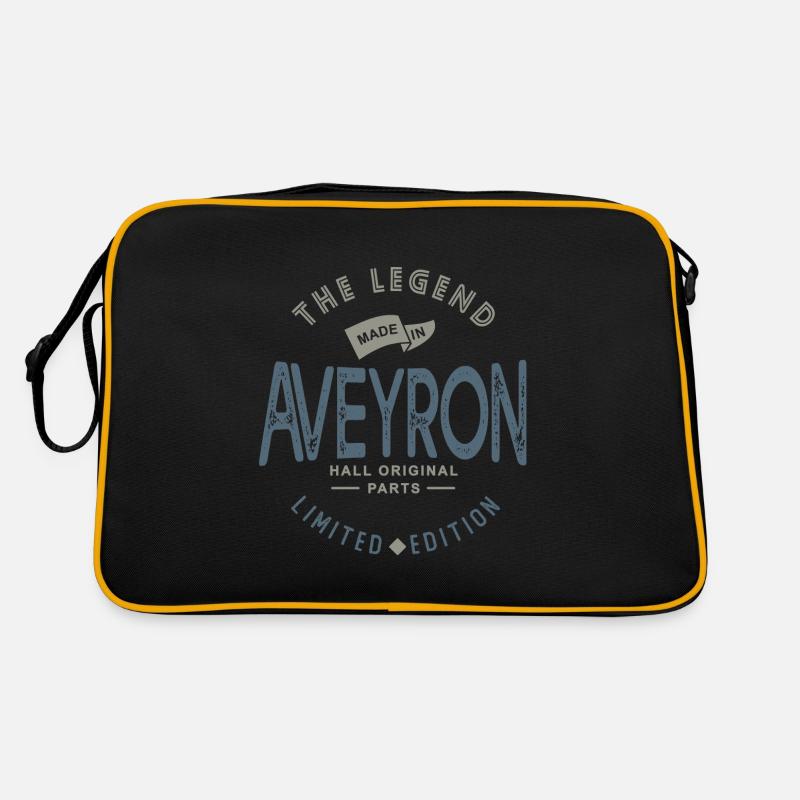 MADE IN aveyron cadeau anniveraire aveyronnais - Sac Retro - noir/or