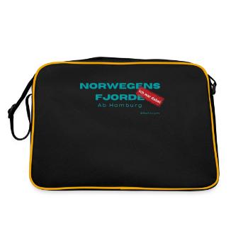 Norwegens Fjorde - feiere Deine Reise! - Retro Tasche - Schwarz/Gold - Hinten