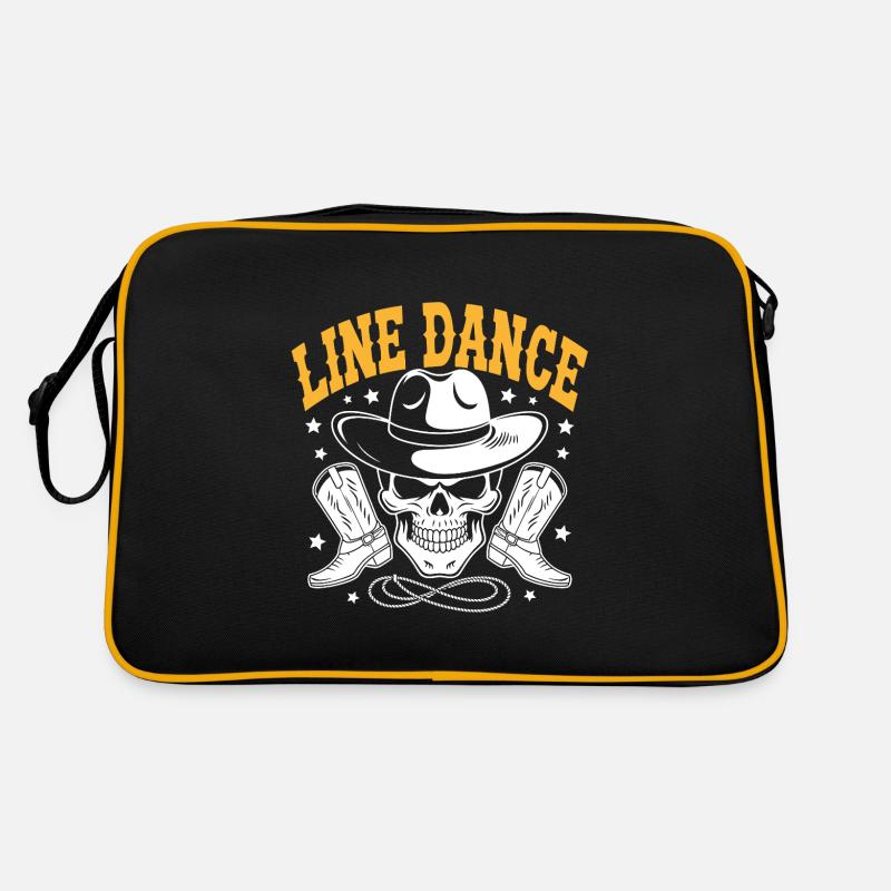 Line Dance Skull with Stetson and Boots and Lasso Retro Bag