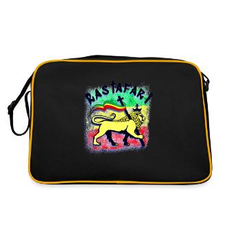 Rastafari - Golden Rasta Lion - Retro Bag - black/gold - Back
