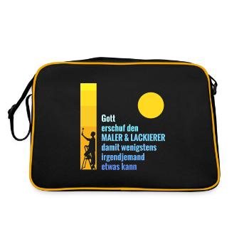 Stolzer Maler Spruch für Maler und Lackierer - Retro Tasche - Schwarz/Gold - Hinten