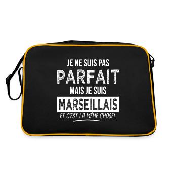 parfait je suis Marseillais Humour marseille - Sac Retro - noir/or - Dos
