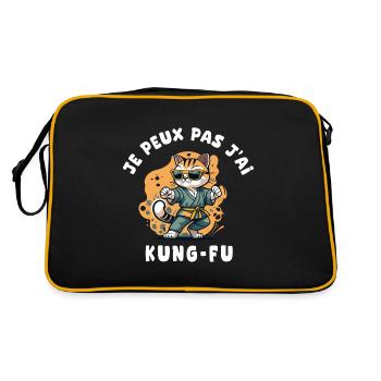 je peux pas j ai kung fu kung-fu - Sac Retro - noir/or - Dos