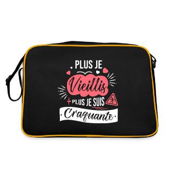 plus je vieillis plus craquante drôle anniversaire - Sac Retro - noir/or - Dos