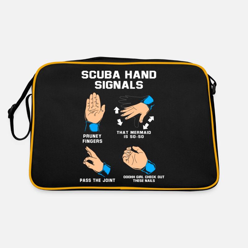 Plongeur Main Signe Scuba Diving Sac Retro