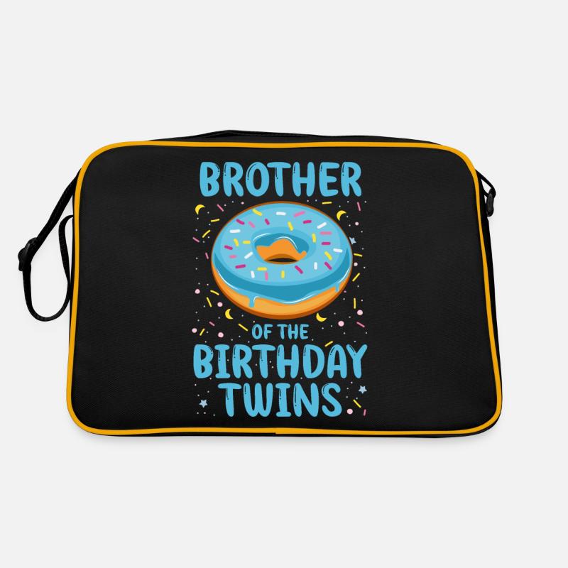 Bruder der Geburtstags Zwillinge Retro Tasche