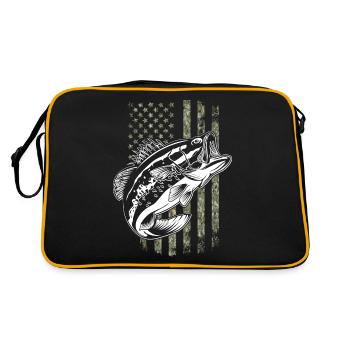 Pêche à la perche American Camo USA Flag - Sac Retro - noir/or - Dos