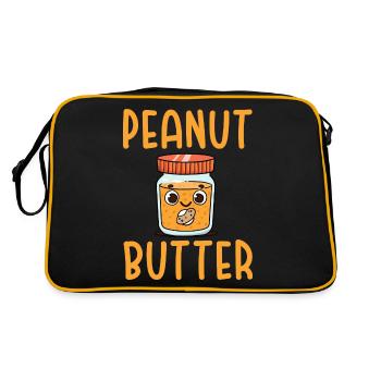 Erdnussbutter Peanut Butter Marmelade Geschenk - Retro Tasche - Schwarz/Gold - Hinten