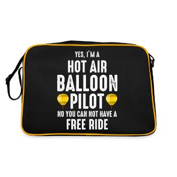 Heißluftballonfahrt Trichter Ballon Pilot Ballonfahrer - Retro Tasche - Schwarz/Gold - Hinten