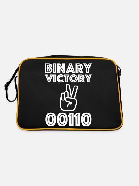 Binary Victory | Mathematics, Computer Science - Retro Bag - black/gold - Back