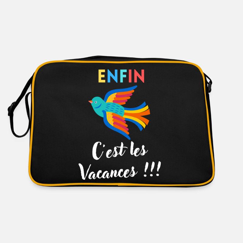 Endlich sind die Ferien - Retro Tasche - Schwarz/Gold