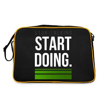 Hard Work Start Design for proud, motivated - Retro Bag - black/gold - Back