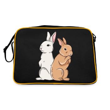 Cute rabbit design for bunny owners - Retro Bag - black/gold - Back