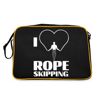Ich liebe Seilspringen Design für Seilspringer - Retro Tasche - Schwarz/Gold - Hinten