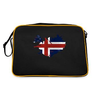 Iceland Flag Map - Retro Tasche - Schwarz/Gold - Hinten