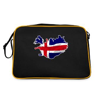 Iceland Flag Map - Retro Tasche - Schwarz/Gold - Hinten