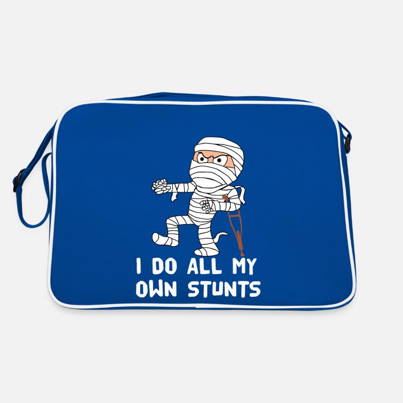 Ich mache meine eigenen Stunts Lustiges Bein mit gebrochenem Arm Retro Tasche