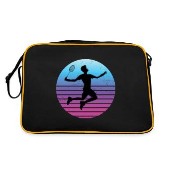 Men's Women's Badminton Squash Badminton Badmintons - Retro Bag - black/gold - Back