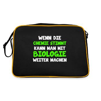 Biologist TShirt Biology Student Biochemistry Gift - Retro Bag - black/gold - Back