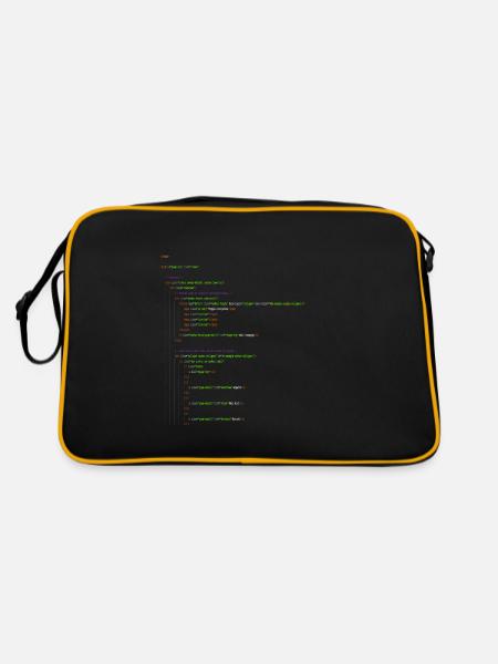 Programmation HTML. Chemise de ballot - Sac Retro - noir/or - Dos