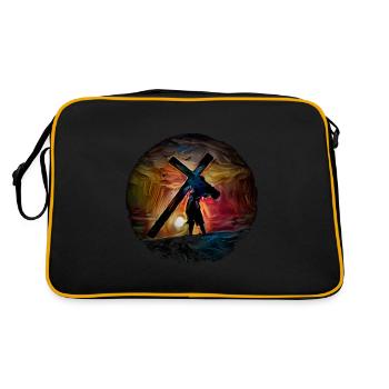 Christian religion belief cross gift idea - Retro Bag - black/gold - Back