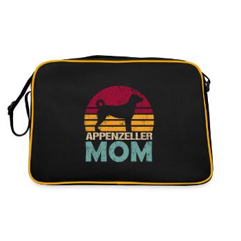 Appenzeller Sennenhund Mama - Retro Tasche - Schwarz/Gold - Hinten