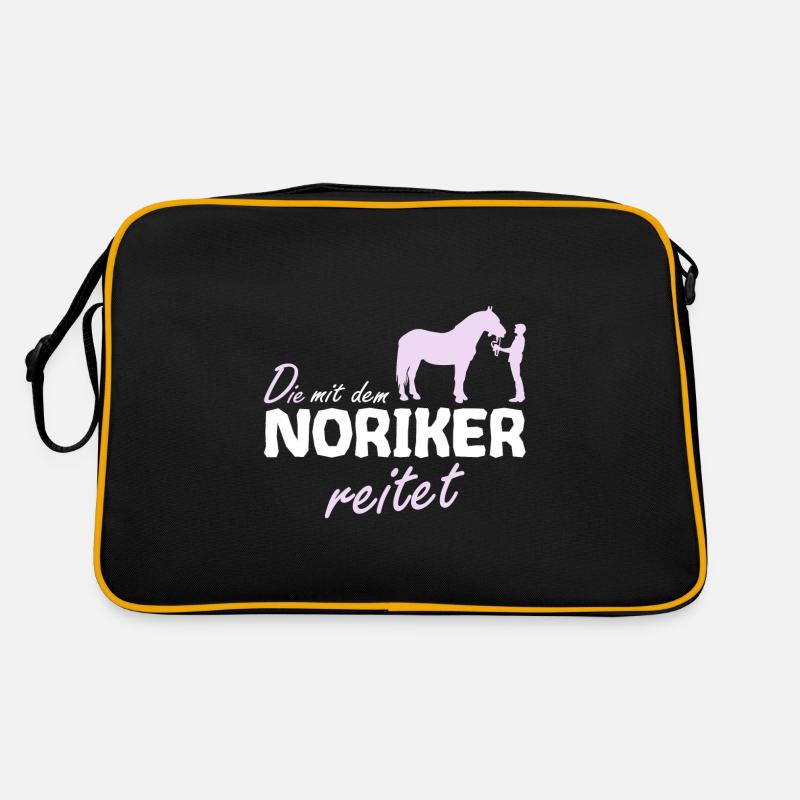 Noriker Pferd die mit dem Reitet Spruch Retro Tasche