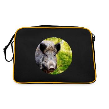 Hunting Hunter Wild Boar DEer Hunting - Retro Bag - black/gold - Back