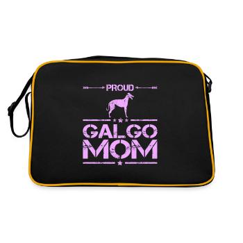 Galgo Espanol Dog Greyhound Mama Pink - Retro Bag - black/gold - Back