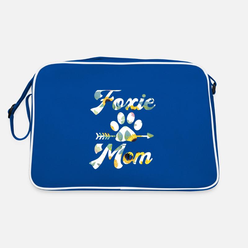 Drahthaar Foxterrier Foxie Mama Blumen Retro Tasche
