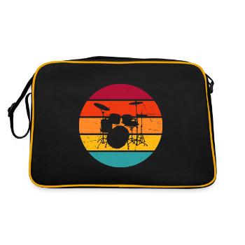 Drummer Drumming Drum Kit - Retro Bag - black/gold - Back