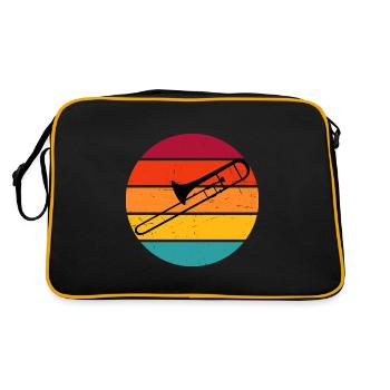 Posaunist Posaune Damen Blechbläser Trombone - Retro Tasche - Schwarz/Gold - Hinten