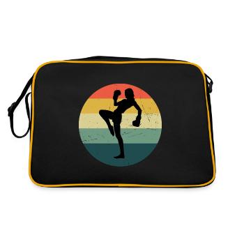 Kickbox Herren Kickboxen Boxen Kickboxer - Retro Tasche - Schwarz/Gold - Hinten