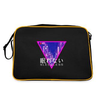 Vaporwave Osaka Tokyo 80s 90s sleepless - Retro Bag - black/gold - Back