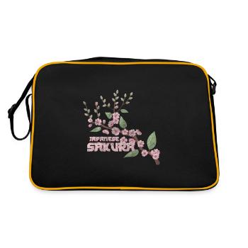 Cherry Blossom Blossom Colorful - Retro Bag - black/gold - Back