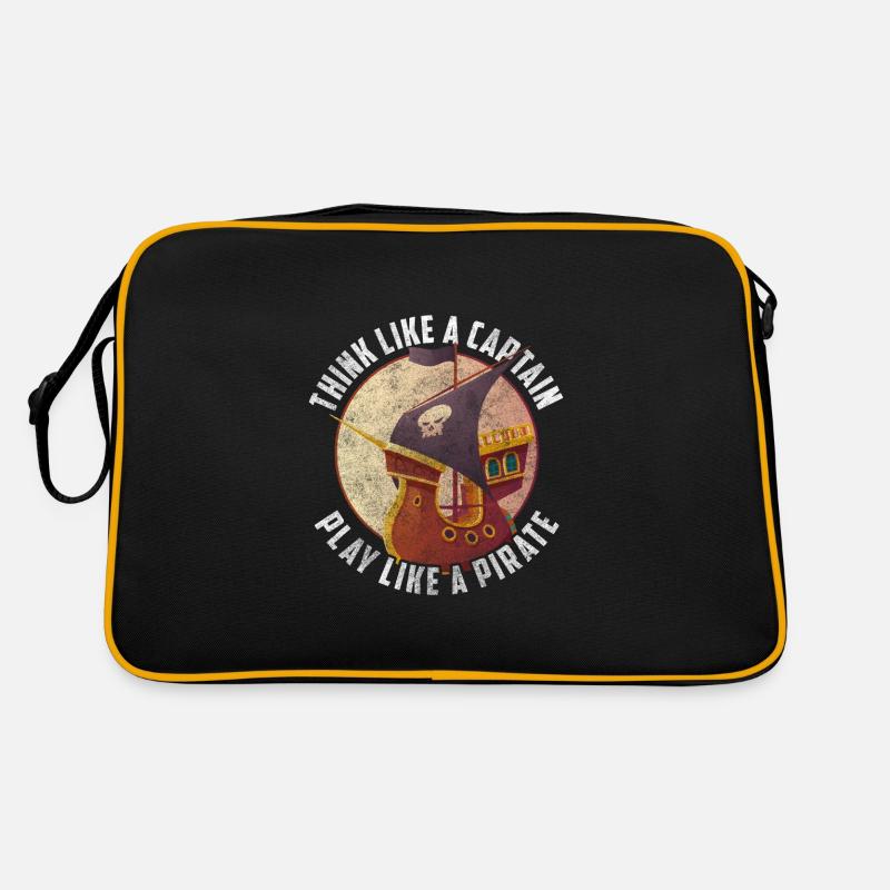 Bateau pirate Chasse au trésor Eye Patch Ship - Sac Retro - noir/or