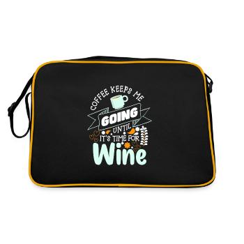 Kaffee Tasse Frühaufsteher Trinken - Retro Tasche - Schwarz/Gold - Hinten