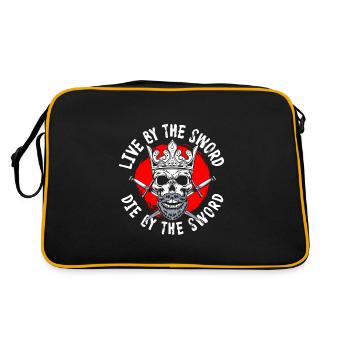Krieger Samurai Geek Fechten - Retro Tasche - Schwarz/Gold - Hinten