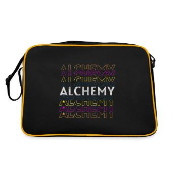 Alchemie Heilung Zauber Chemiker - Retro Tasche - Schwarz/Gold - Hinten