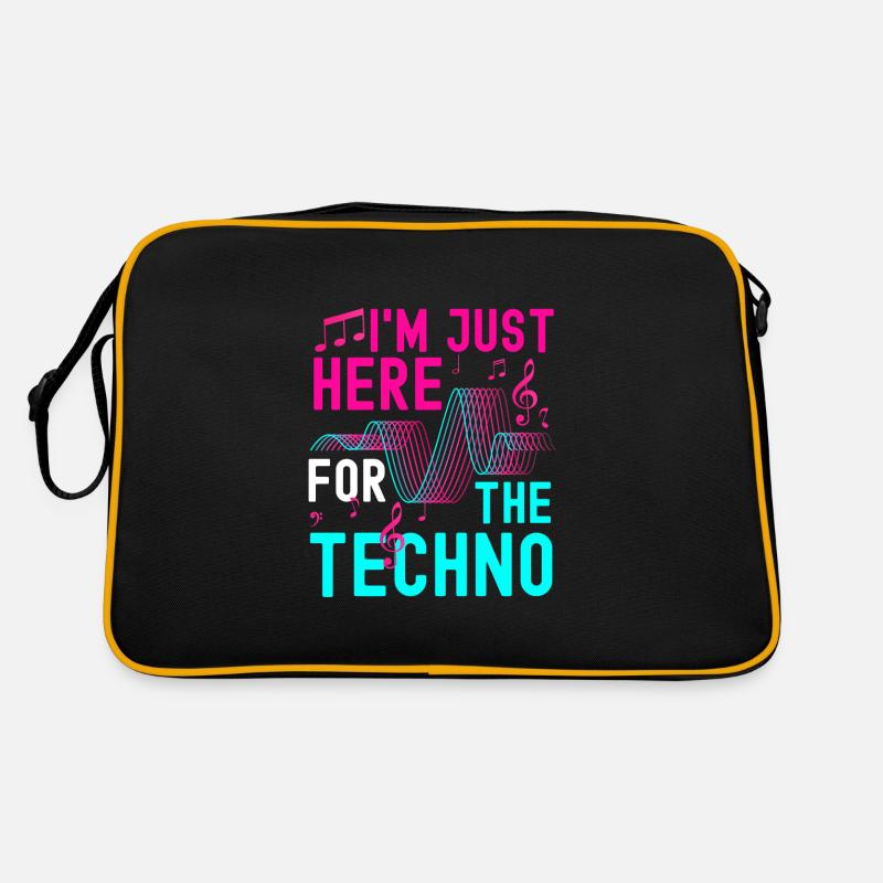 Techno Techno Musik Tanzen Abfeiern Retro Tasche
