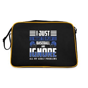Baseball Bat, Sportsman, Ball - Retro Bag - black/gold - Back