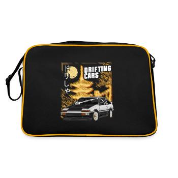 Driften Auto Burnout Motor - Retro Tasche - Schwarz/Gold - Hinten